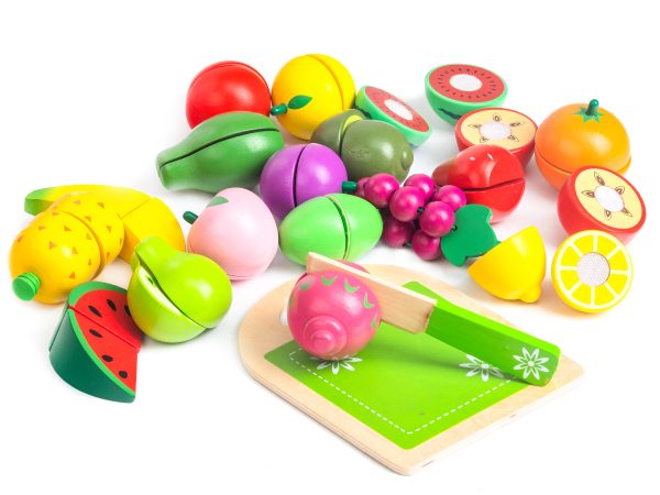 Drevené ovocie na rezanie, 20 kusov ECOTOYS – Obrázok 3