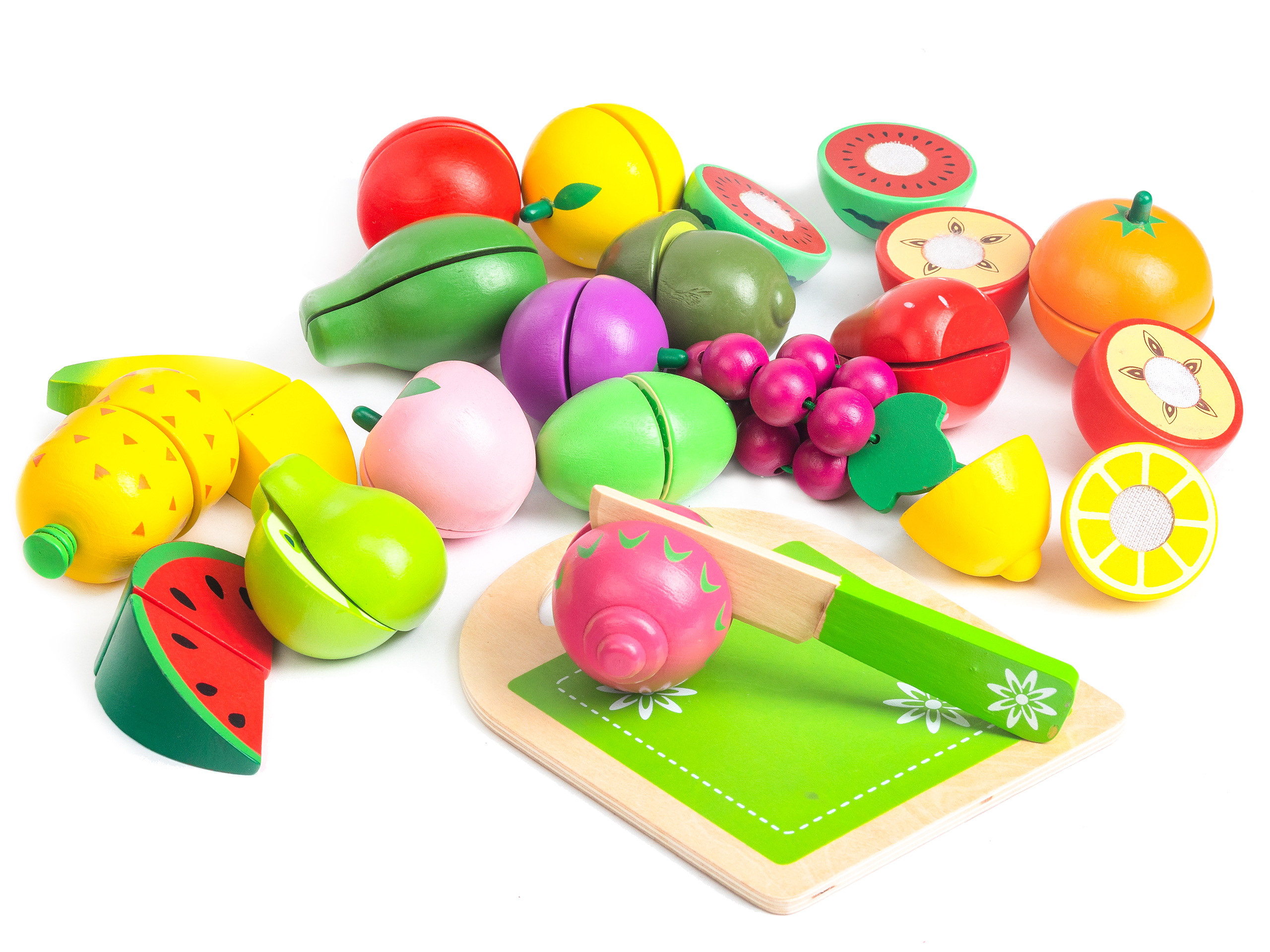 Drevené ovocie na rezanie, 20 kusov ECOTOYS – Obrázok 3