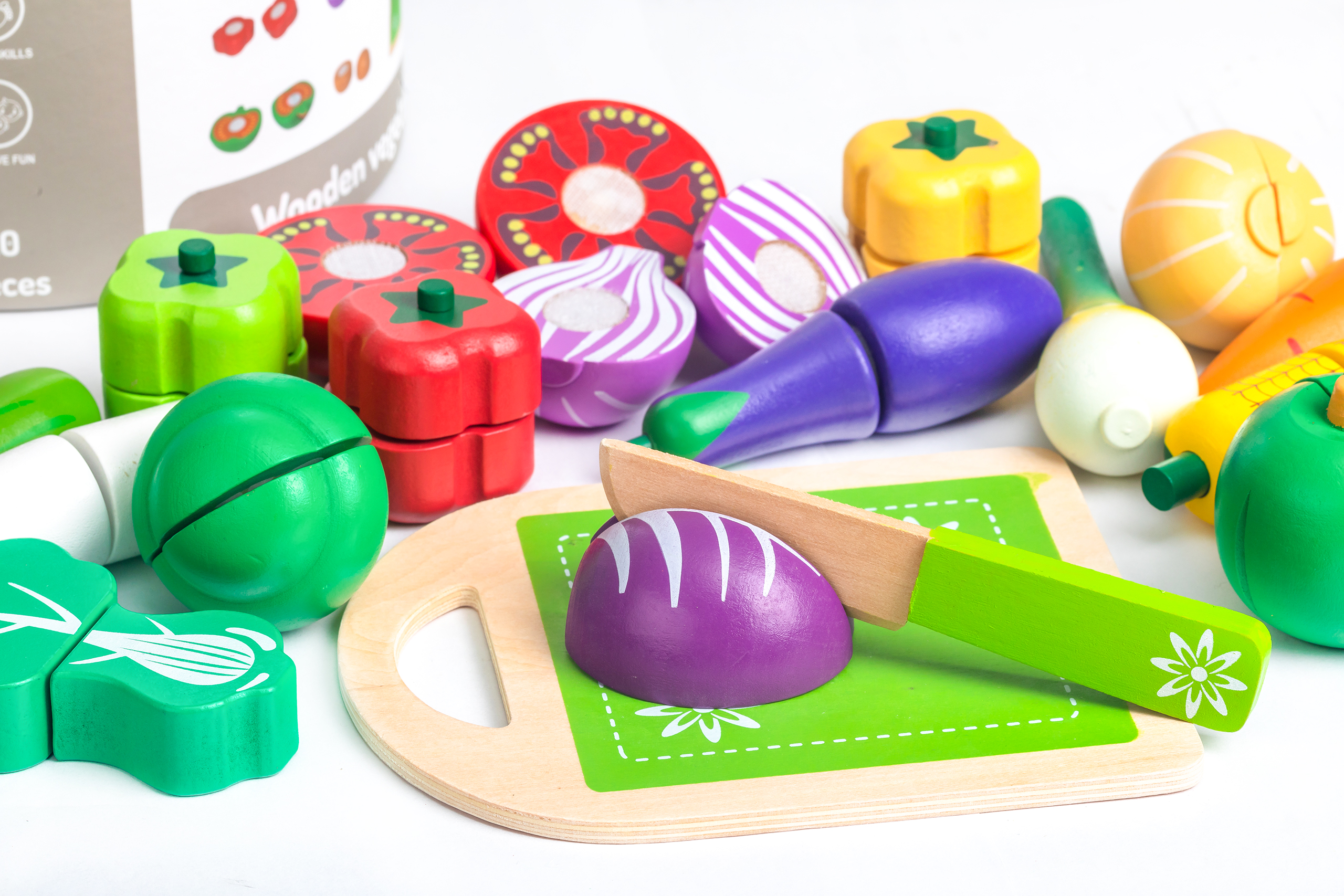 Drevená zelenina na rezanie 20ks Ecotoys – Obrázok 3
