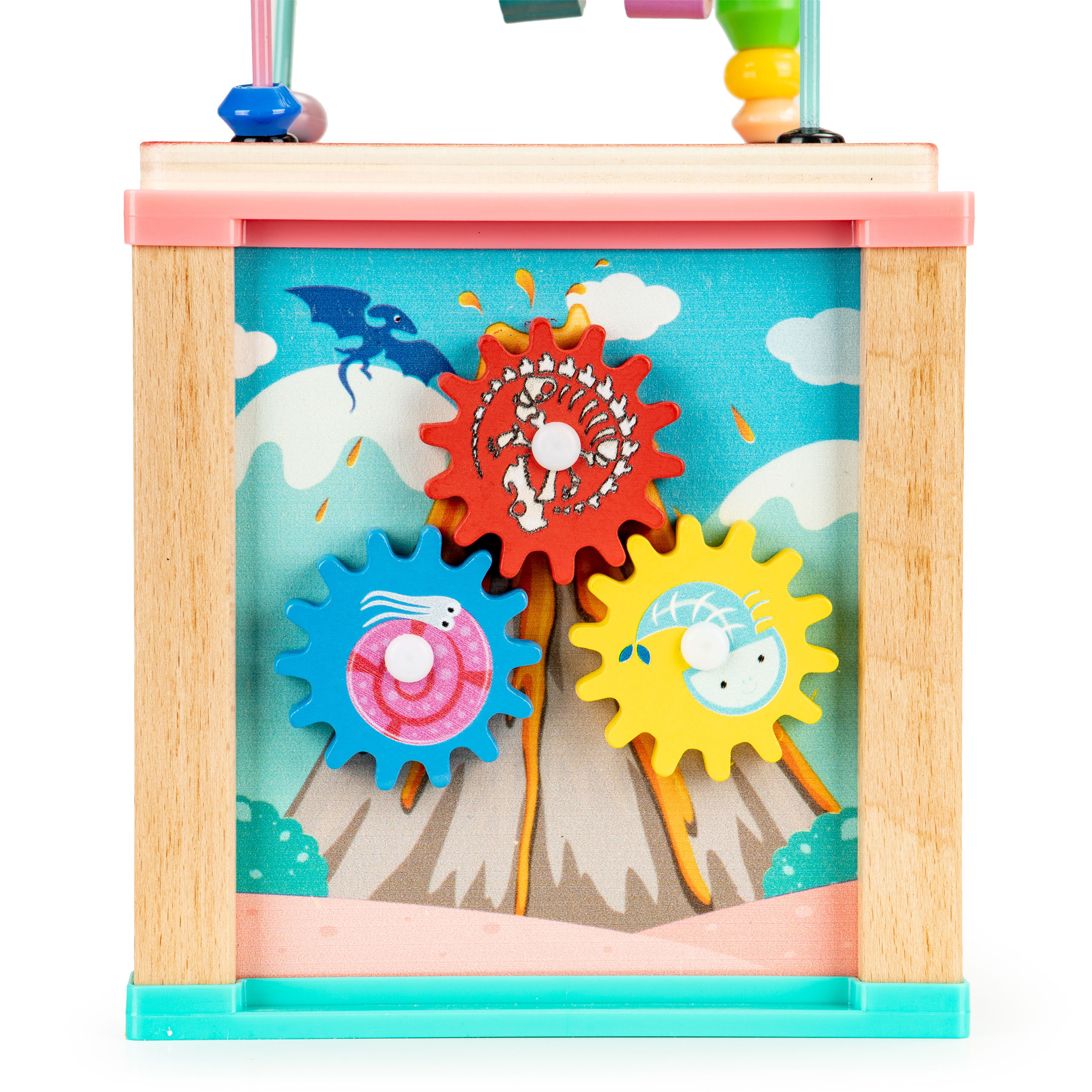 Drevená edukačná kocka - dinousaury | ECOTOYS – Obrázok 3