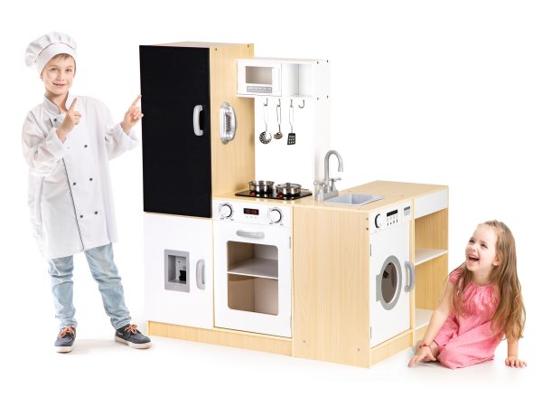 Drevená kuchynka pre deti xxl doska + led ECOTOYS – Obrázok 3