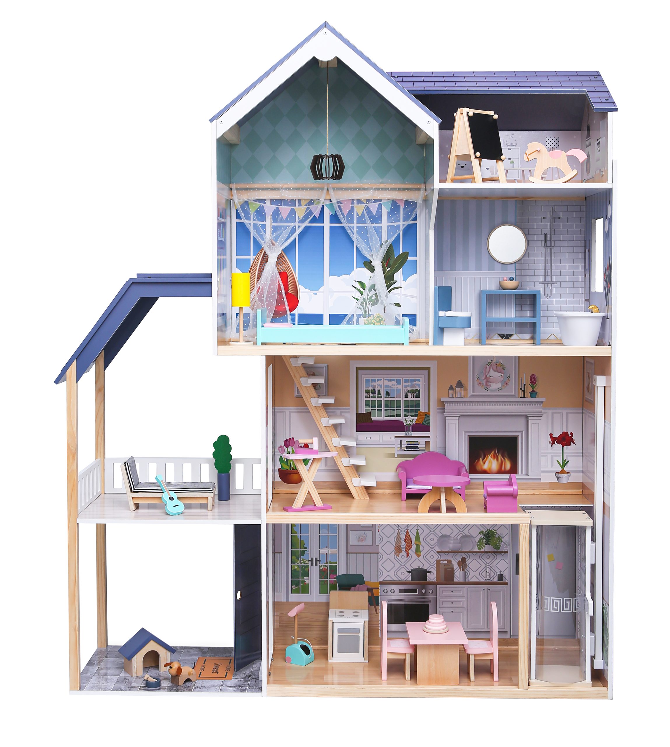 Domček pre bábiky rezidencia XXL Maya 28 el. ECOTOYS – Obrázok 3
