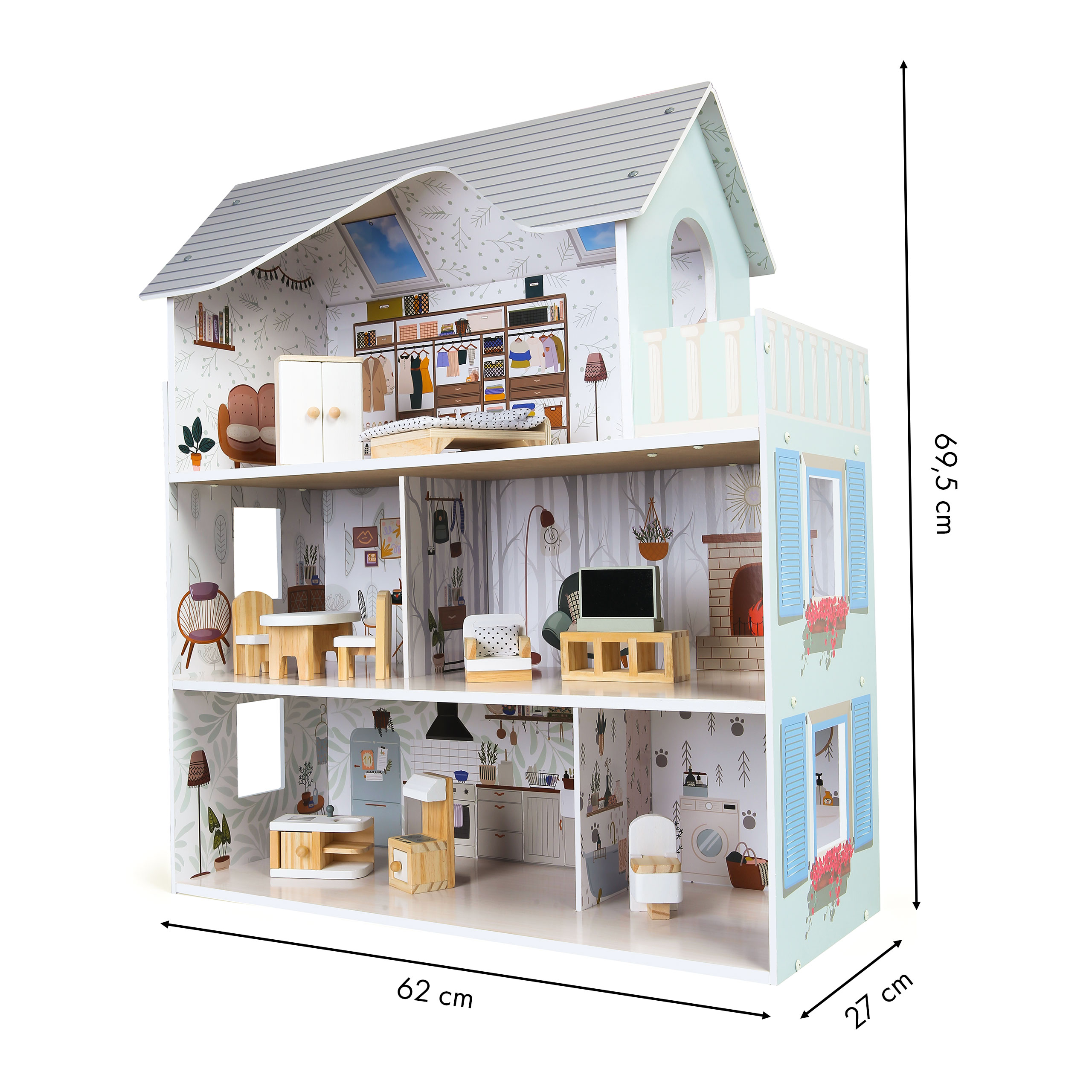 Domček pre bábiky s nábytkom Emma Ecotoys Residence – Obrázok 3