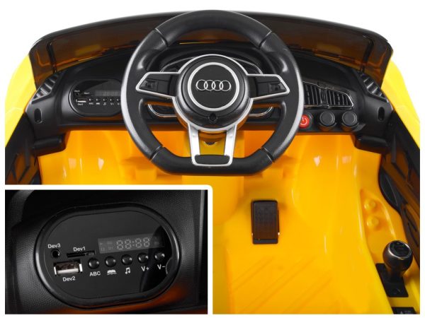 Autíčko AUDI R8 Spyder na batérie + diaľkové ovládanie PA0182  žlté – Obrázok 3