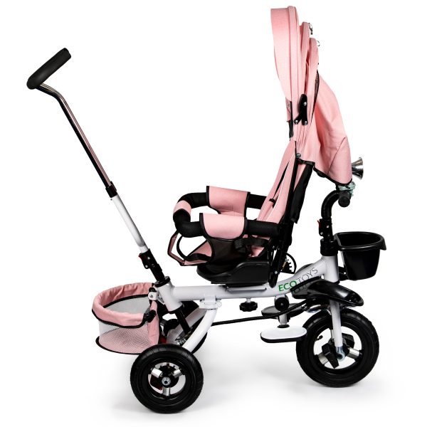 Otočná trojkolka 360° Pink Delux so strieškou – Obrázok 4