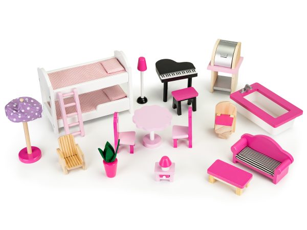 Drevený domček pre bábiky s xxl výťahom a šmykľavkou ECOTOYS – Obrázok 4