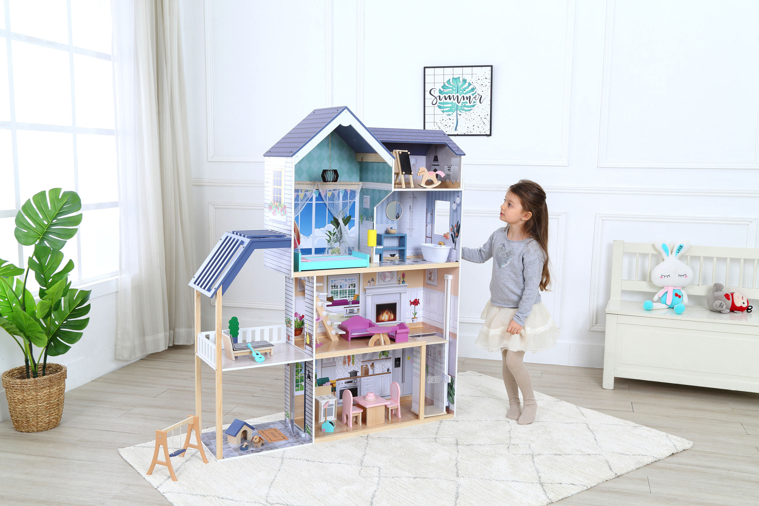 Domček pre bábiky rezidencia XXL Maya 28 el. ECOTOYS – Obrázok 4