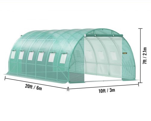 Záhradný Fóliovník 6x3x2m (Zelený) – Obrázok 4