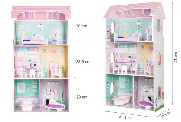 Drevený domček pre bábiky Blueberry Residence Ecotoys – Obrázok 5