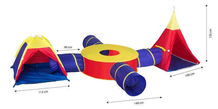 Set detských stanov 7v1 domčeky + 4 tunely – Obrázok 5
