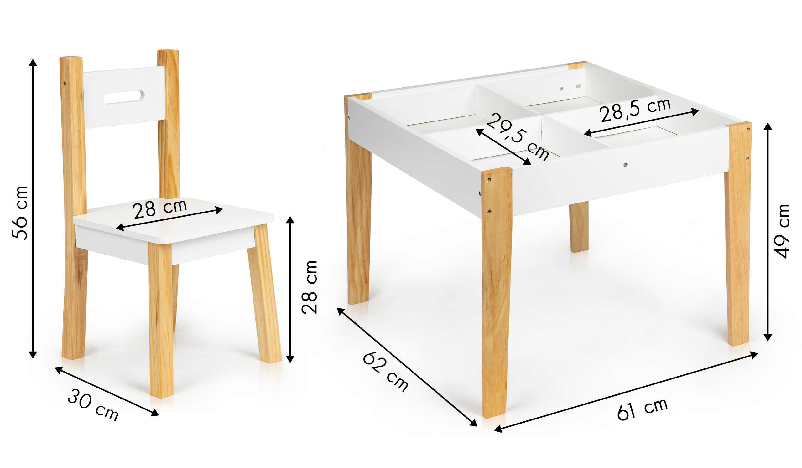Stôl s dvoma stoličkami set detského nábytku ECOTOYS – Obrázok 5