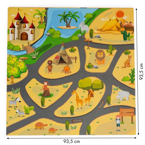 Penová podložka pre deti safari puzzle 9el 93x93cm – Obrázok 5