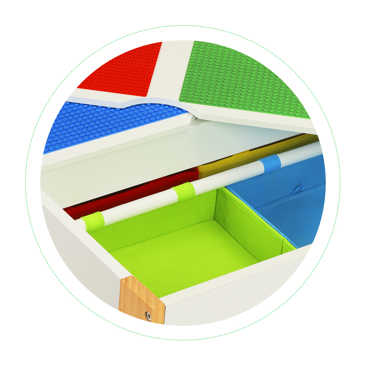 Drevený nábytok pre deti prestierací stôl + 2 stoličky – Obrázok 6