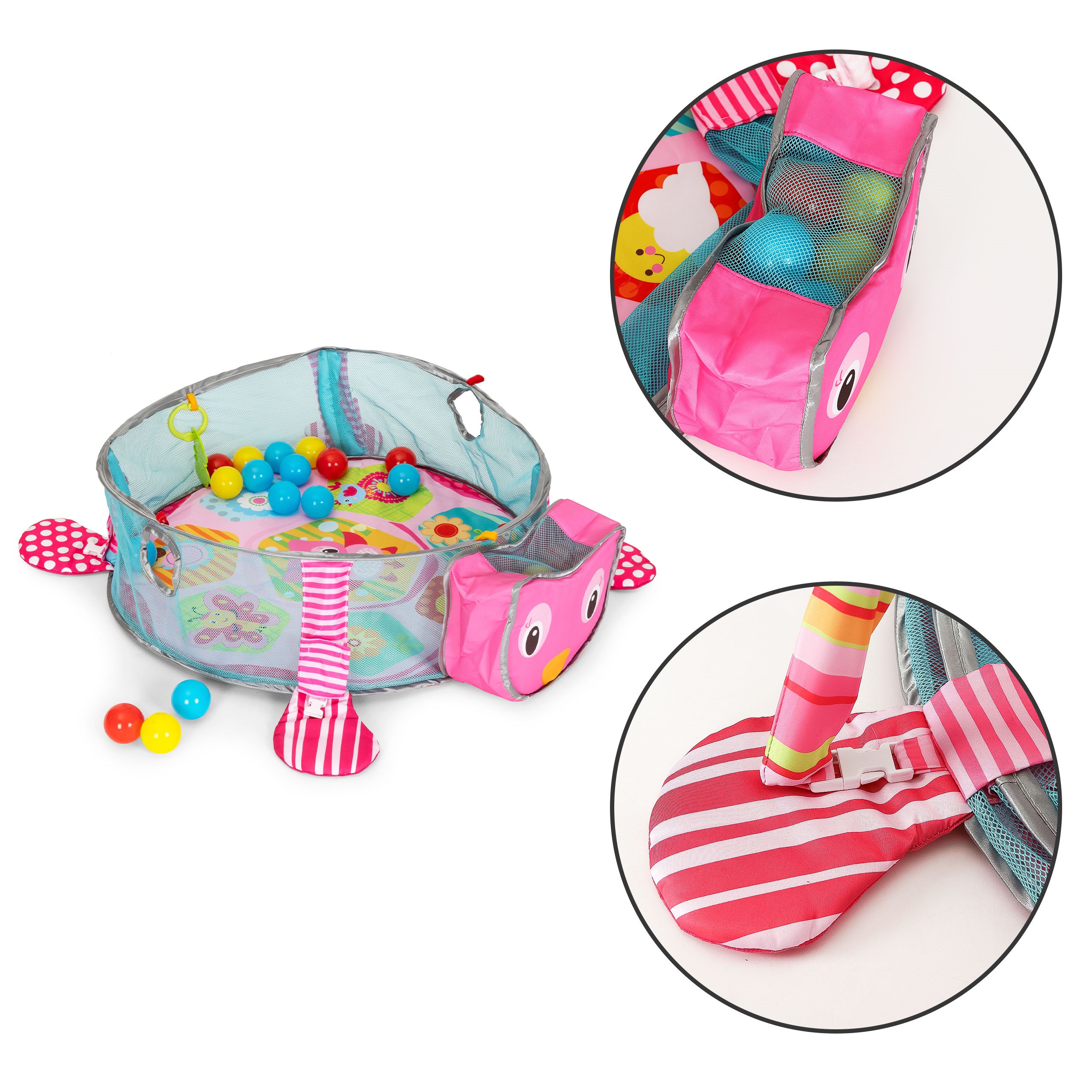 Veľká edukačná podložka 3v1 ohrádka 30 loptičiek 0+ ECOTOYS – Obrázok 6