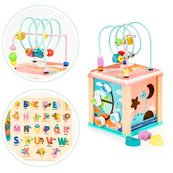 Drevená edukačná kocka - dinousaury | ECOTOYS – Obrázok 7