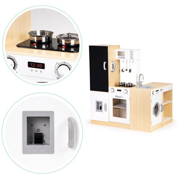 Drevená kuchynka pre deti xxl doska + led ECOTOYS – Obrázok 7