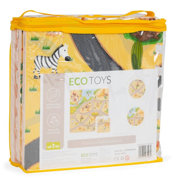 Penová podložka pre deti safari puzzle 9el 93x93cm – Obrázok 7