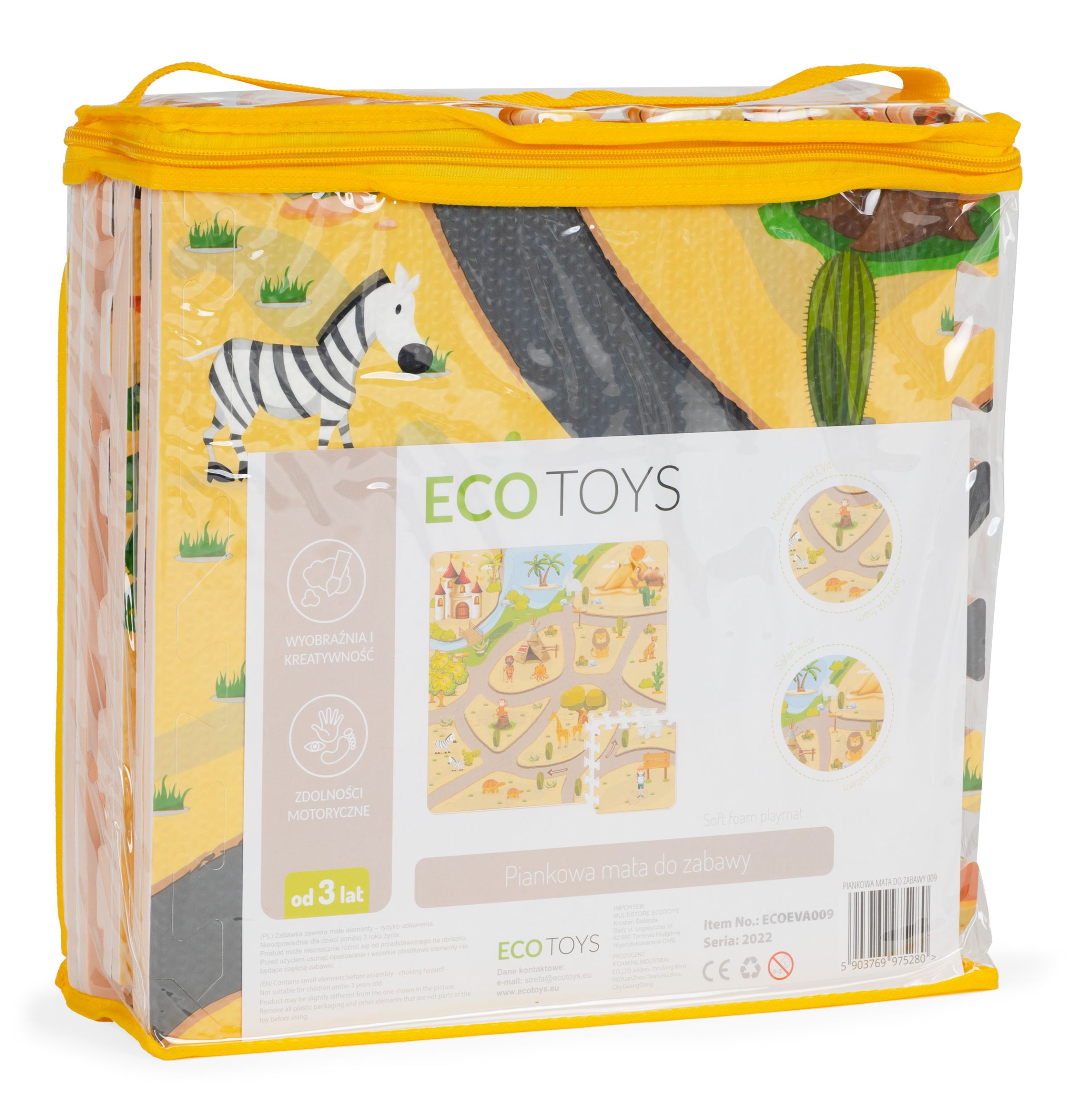 Penová podložka pre deti safari puzzle 9el 93x93cm – Obrázok 7