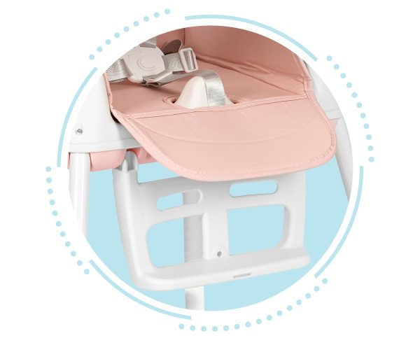 ECOTOYS skladacia detská stolička na kŕmenie 3 v 1 ružová – Obrázok 7