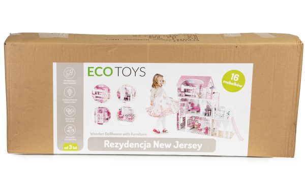 Drevený domček pre bábiky s xxl výťahom a šmykľavkou ECOTOYS – Obrázok 8