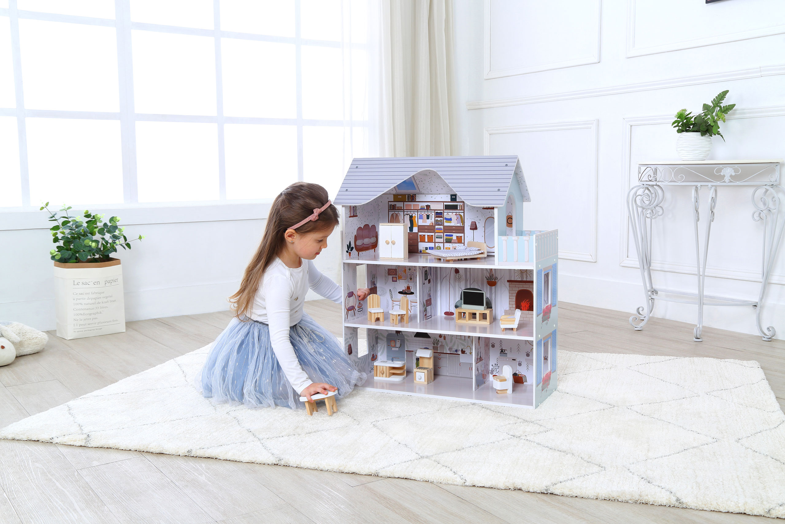 Domček pre bábiky s nábytkom Emma Ecotoys Residence – Obrázok 8