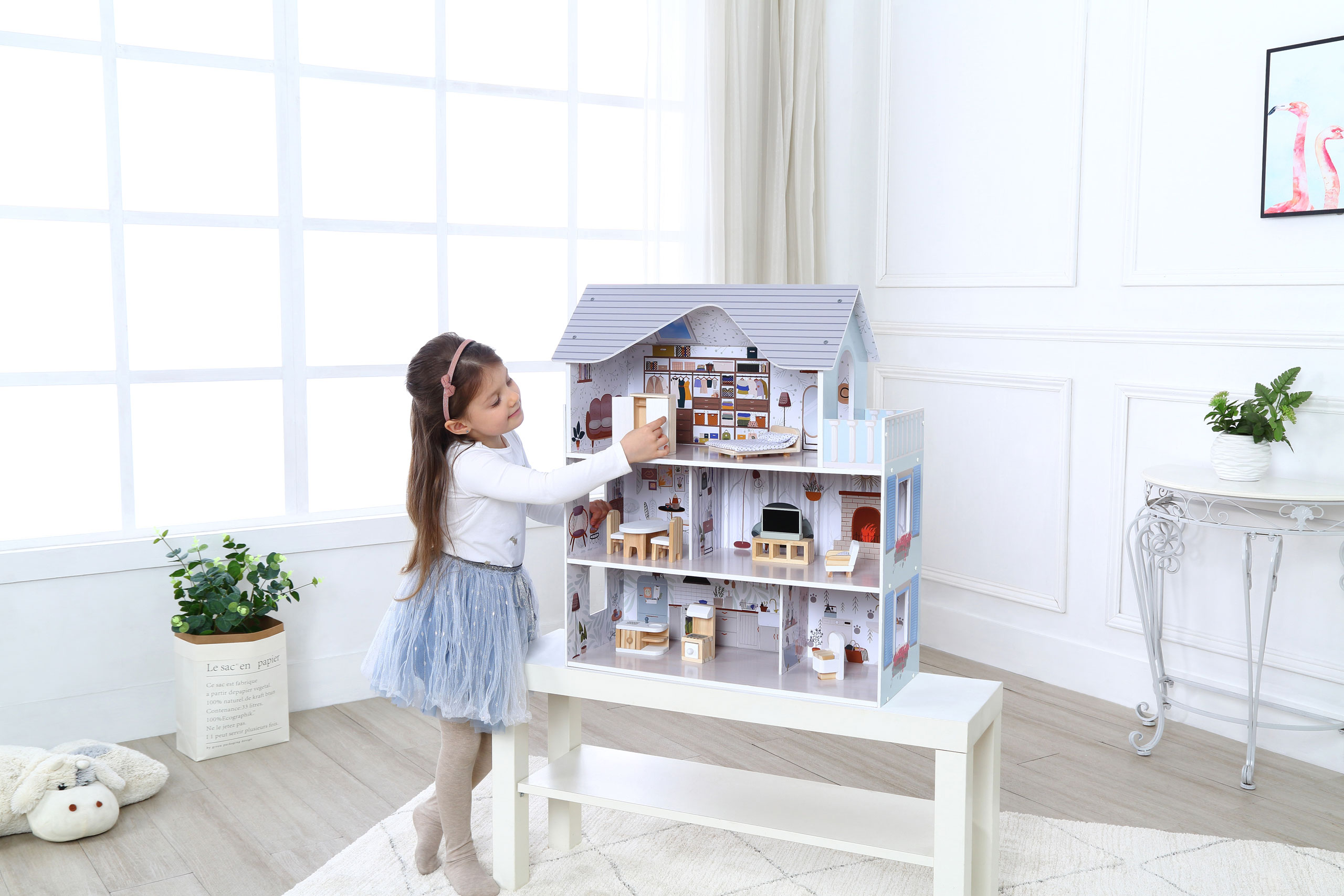 Domček pre bábiky s nábytkom Emma Ecotoys Residence – Obrázok 9