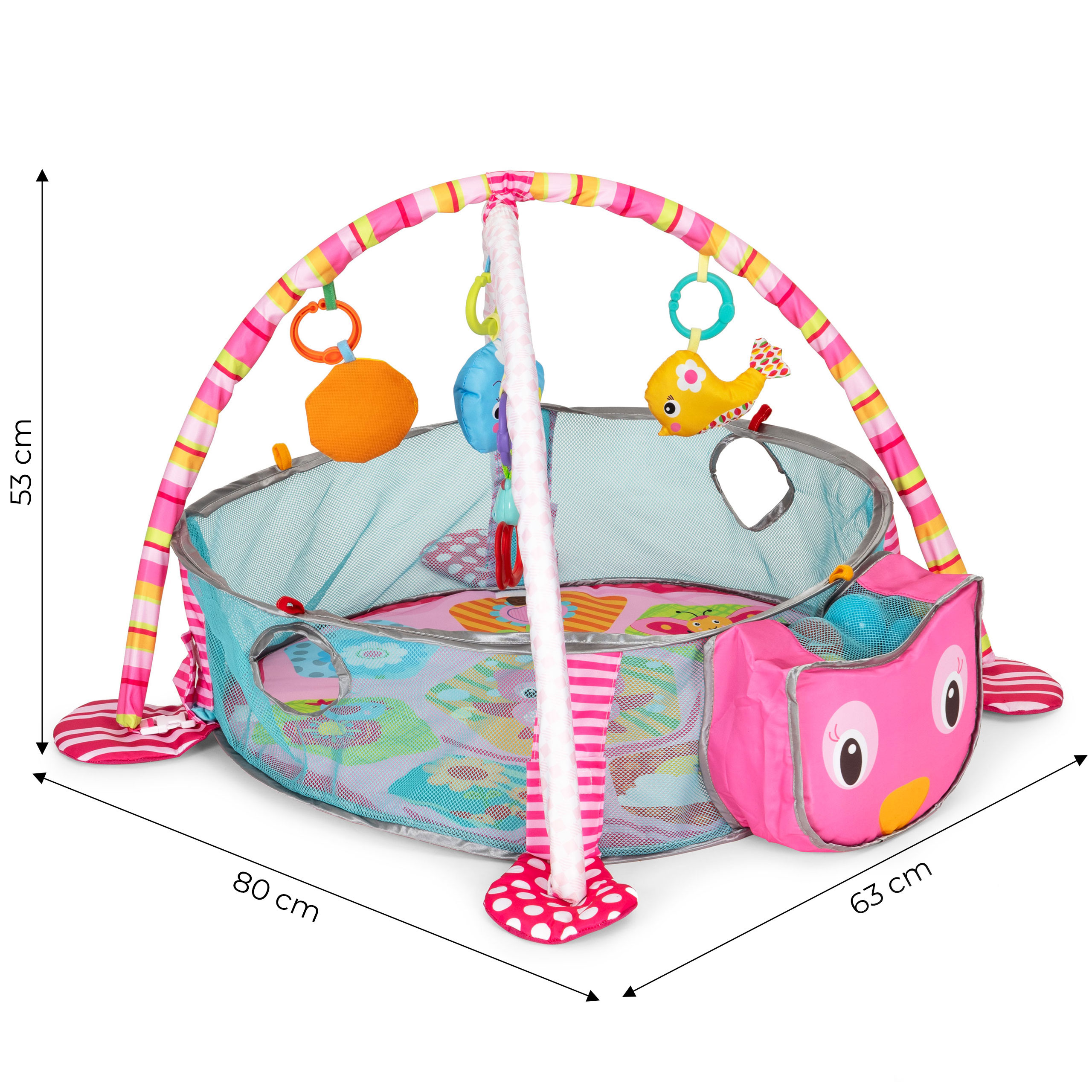 Veľká edukačná podložka 3v1 ohrádka 30 loptičiek 0+ ECOTOYS – Obrázok 7
