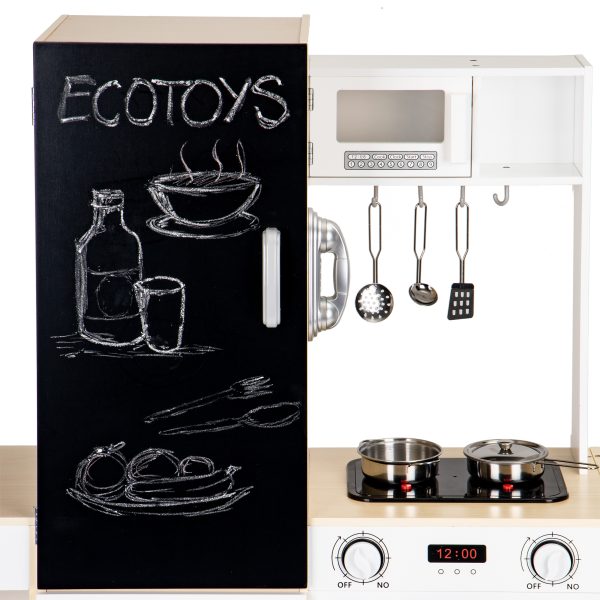 Drevená kuchynka pre deti xxl doska + led ECOTOYS – Obrázok 9