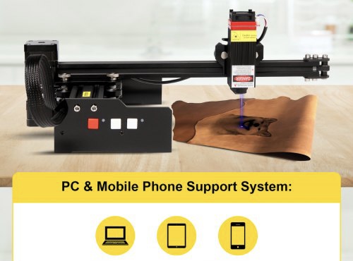 Laserový Gravírovací Stroj 19 X 17cm Veľká Gravírovacia Plocha Výkon Lasera 4,5 W – Obrázok 10