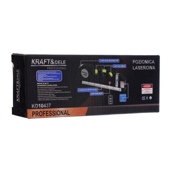 Laserová vodováha s meradlom 250cm KD10437 – Obrázok 10