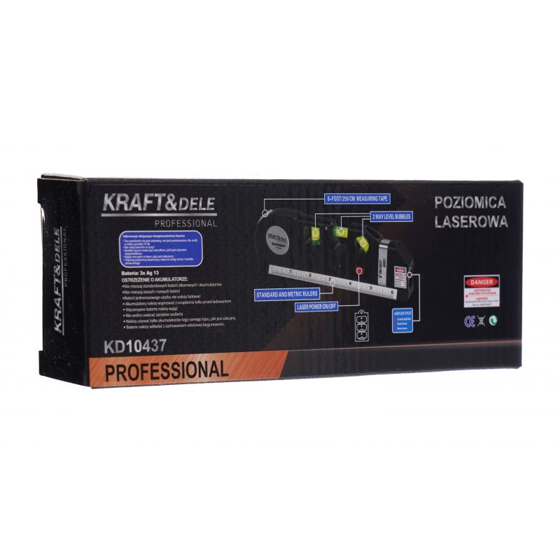 Laserová vodováha s meradlom 250cm KD10437 – Obrázok 10