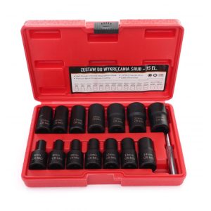 Nástavce na opracované skrutky 1/2" 15 dielov KD11793
