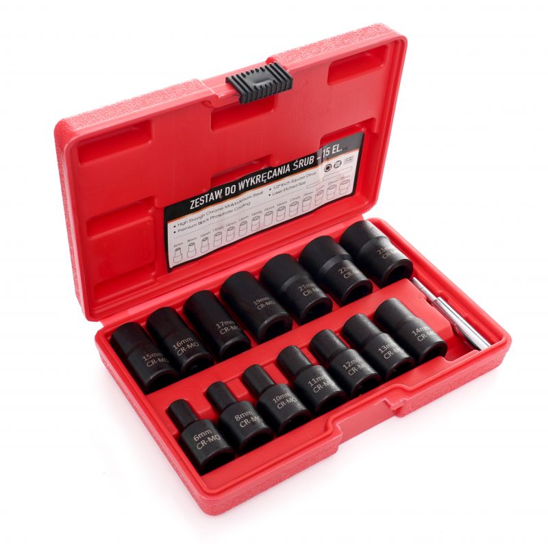 Nástavce na opracované skrutky 1/2" 15 dielov KD11793 – Obrázok 2