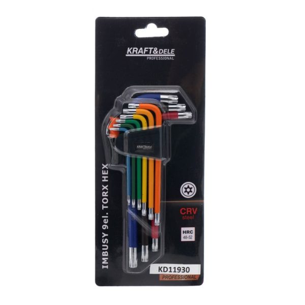 Imbusové kľúče farebné imbusy TORX 9ks KD11930 – Obrázok 9