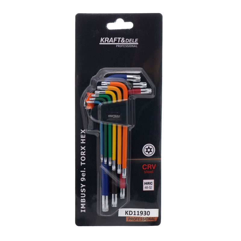 Imbusové kľúče farebné imbusy TORX 9ks KD11930 – Obrázok 9
