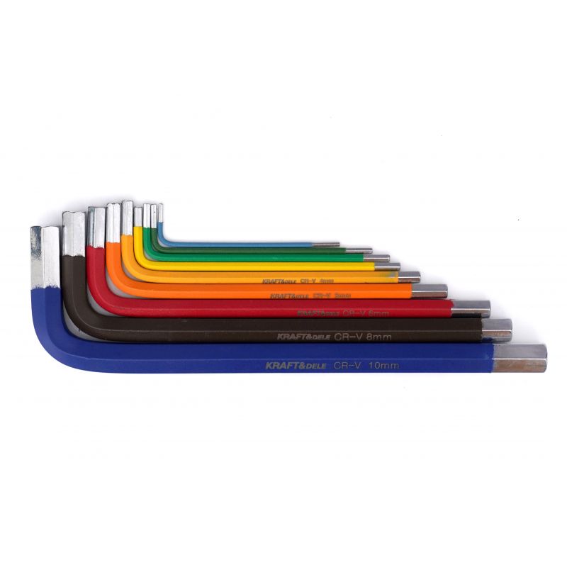 Imbusové kľúče farebné imbusy HEX 9ks KD11931 – Obrázok 7