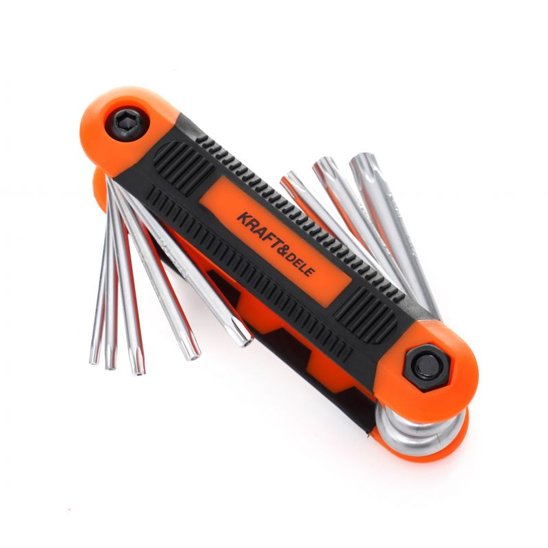 Imbusové kľúče skladané imbusy TORX 8ks T9-T40 KD11935 – Obrázok 2