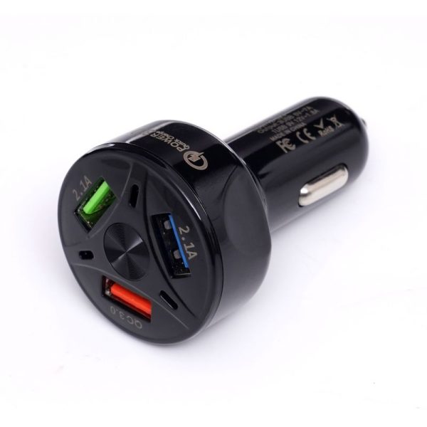 Autonabíjačka, QUICK CHARGE, 3 USB porty, LED | KD1238