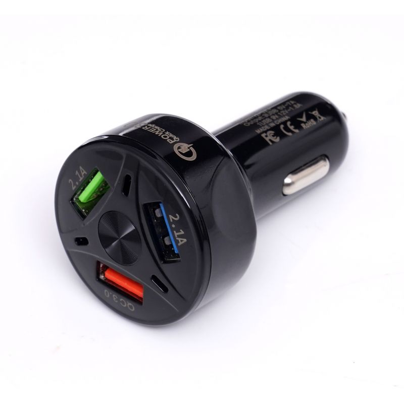 Autonabíjačka, QUICK CHARGE, 3 USB porty, LED | KD1238