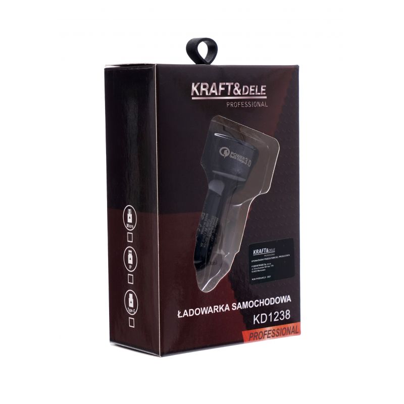 Autonabíjačka, QUICK CHARGE, 3 USB porty, LED | KD1238 – Obrázok 2