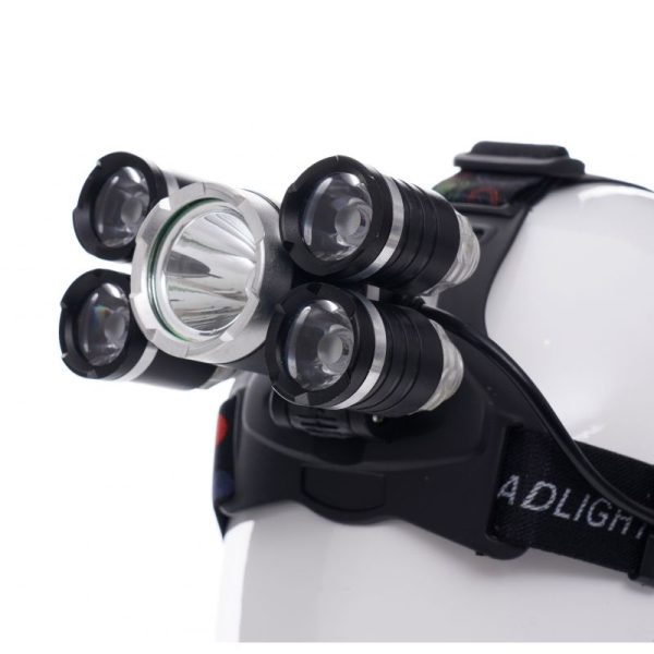 Čelovka (Nabíjacia) 5xLED 1XT6 + 4XQ5 KRAFT&DELE KD1247 – Obrázok 2