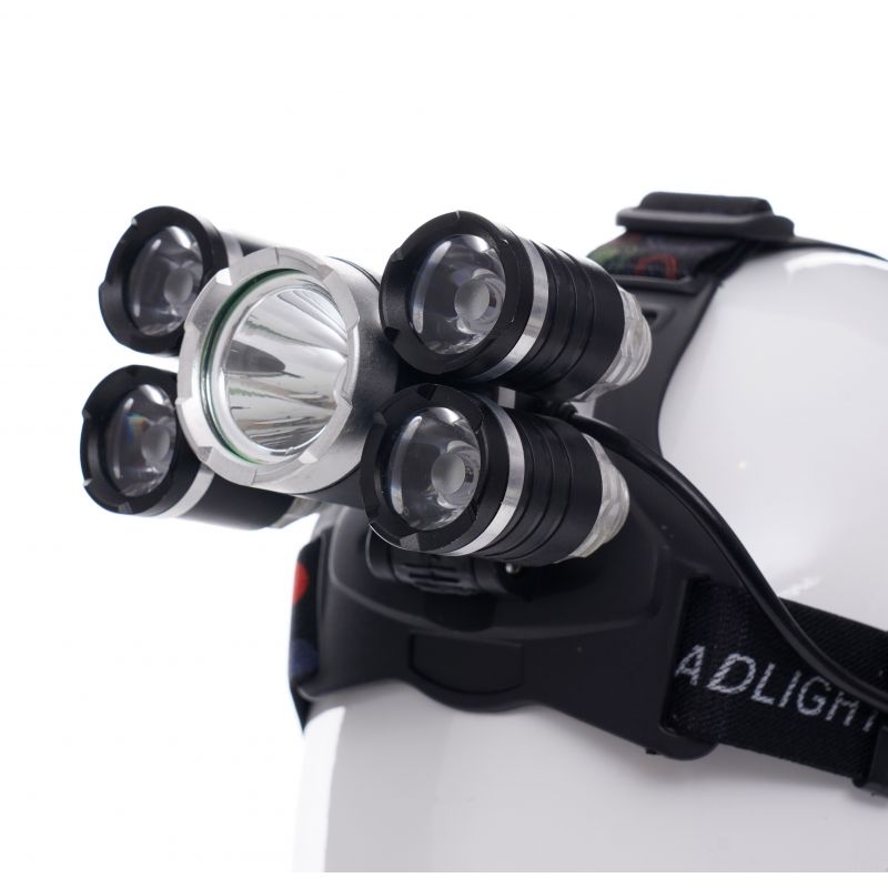 Čelovka (Nabíjacia) 5xLED 1XT6 + 4XQ5 KRAFT&DELE KD1247 – Obrázok 2