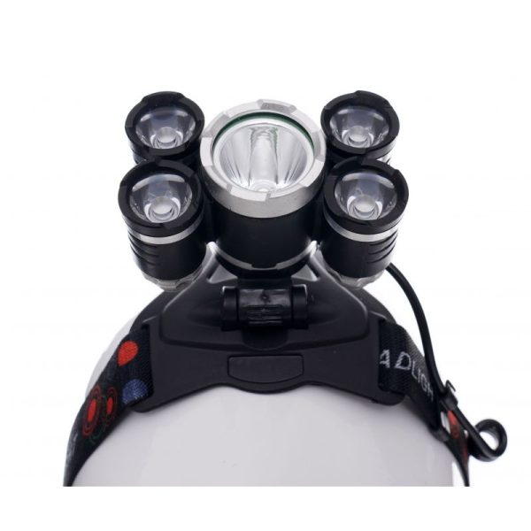 Čelovka (Nabíjacia) 5xLED 1XT6 + 4XQ5 KRAFT&DELE KD1247 – Obrázok 9