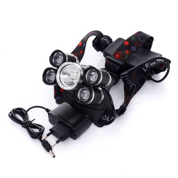 Čelovka (Nabíjacia) 5xLED 1XT6 + 4XQ5 KRAFT&DELE KD1247 – Obrázok 12