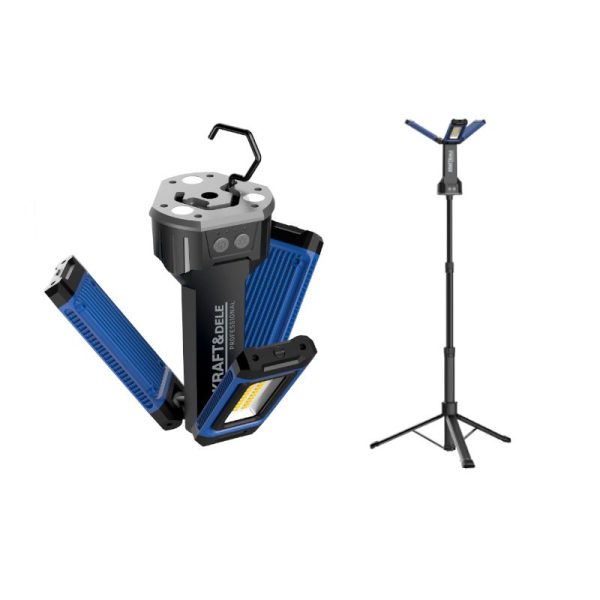 Dielenské stojanové svetlo 4500Lm, 2 x 21700, 4000 mAh KD1268 – Obrázok 9