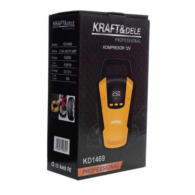 Autokompresor Kraft&Dele KD1469 12V 140W – Obrázok 5