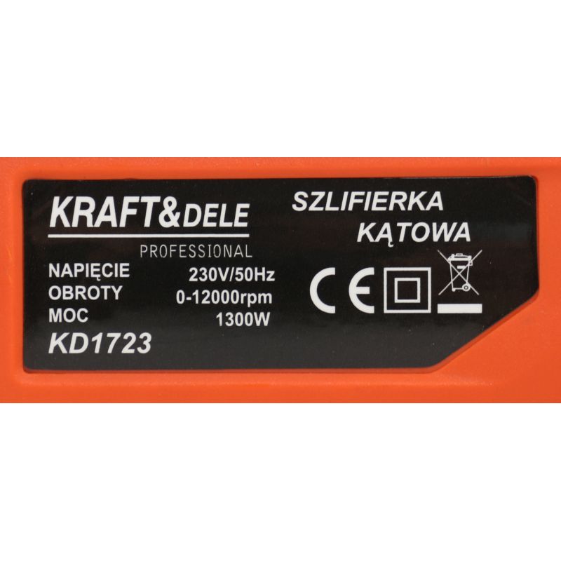 Uhlová brúska, 1300W, KRAFT&DELE | KD1723 – Obrázok 5
