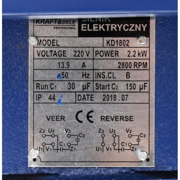Jednofázový elektromotor, 3kW, 220V | KD1804 – Obrázok 8