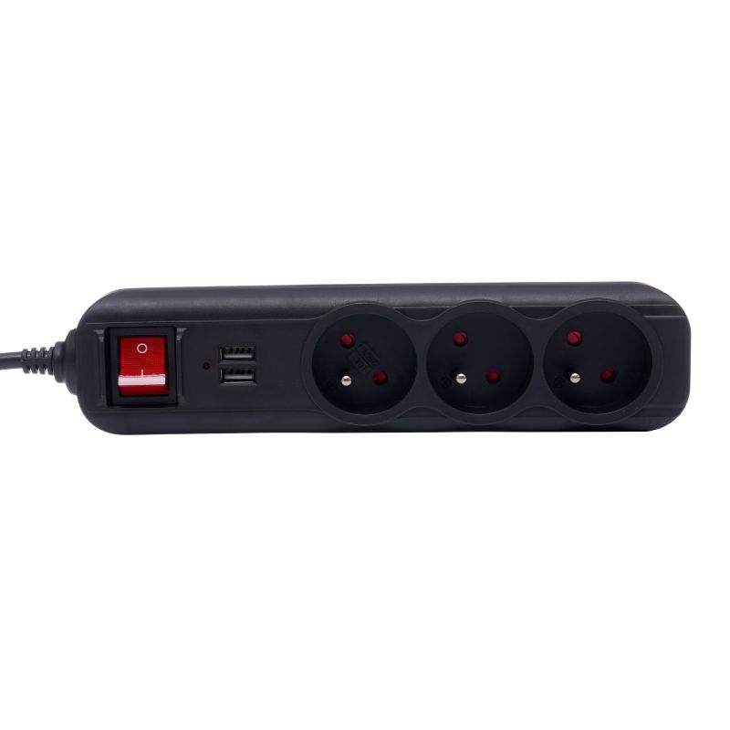 Predlžovací kábel s USB 1,5m, 3 zásuvky KD4031 – Obrázok 5