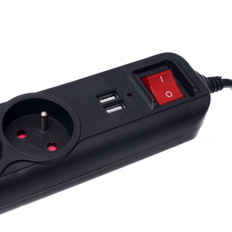 Predlžovací kábel s USB 1,5m, 3 zásuvky KD4031 – Obrázok 6